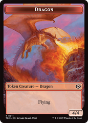 Dragon (0011) // Warrior Double-Sided Token [Tarkir: Dragonstorm Tokens] | RetroPlay Games