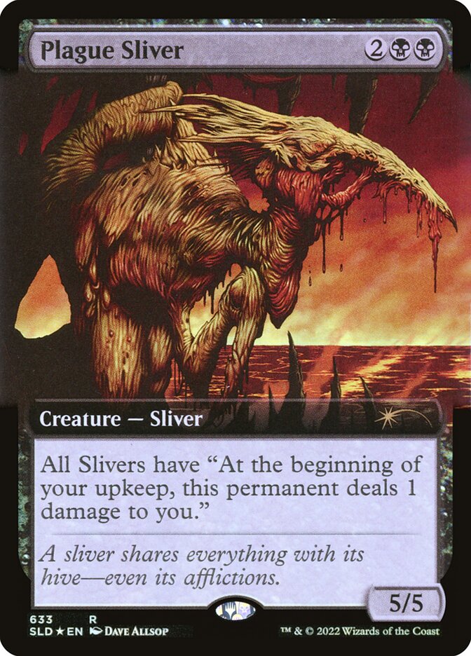 Plague Sliver (Extended Art) (Step-and-Compleat Foil) [Secret Lair Drop Promos] | RetroPlay Games