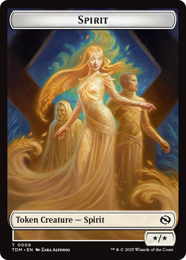 Spirit (0008) // Spirit (0009) Double-Sided Token [Tarkir: Dragonstorm Tokens] | RetroPlay Games