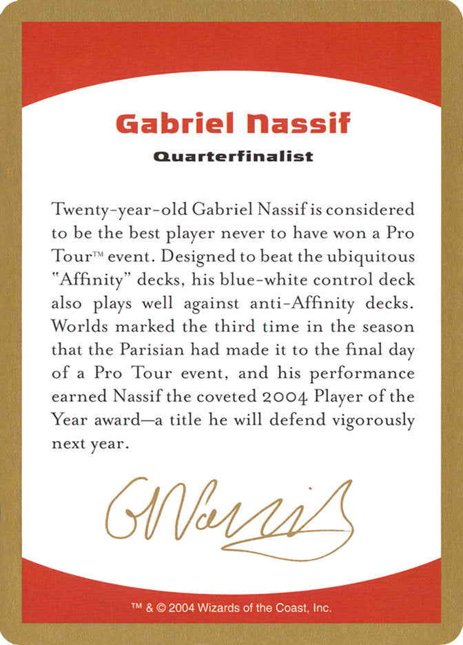 Gabriel Nassif Bio [World Championship Decks 2004] | RetroPlay Games