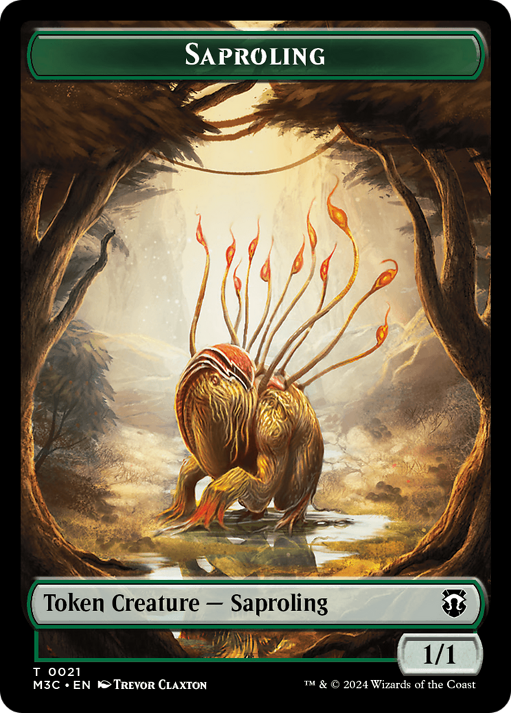 Tarmogoyf // Saproling Double-Sided Token [Modern Horizons 3 Commander Tokens] | RetroPlay Games