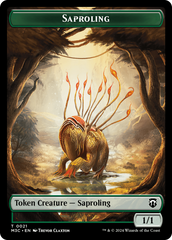 Tarmogoyf // Saproling Double-Sided Token [Modern Horizons 3 Commander Tokens] | RetroPlay Games