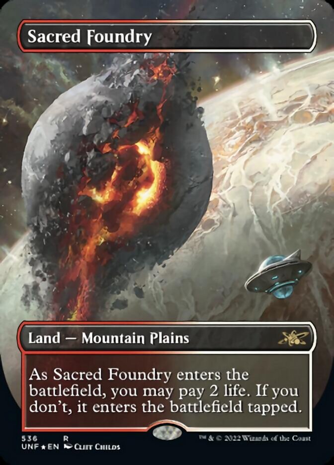 Sacred Foundry (Borderless) (Galaxy Foil) [Unfinity] | RetroPlay Games