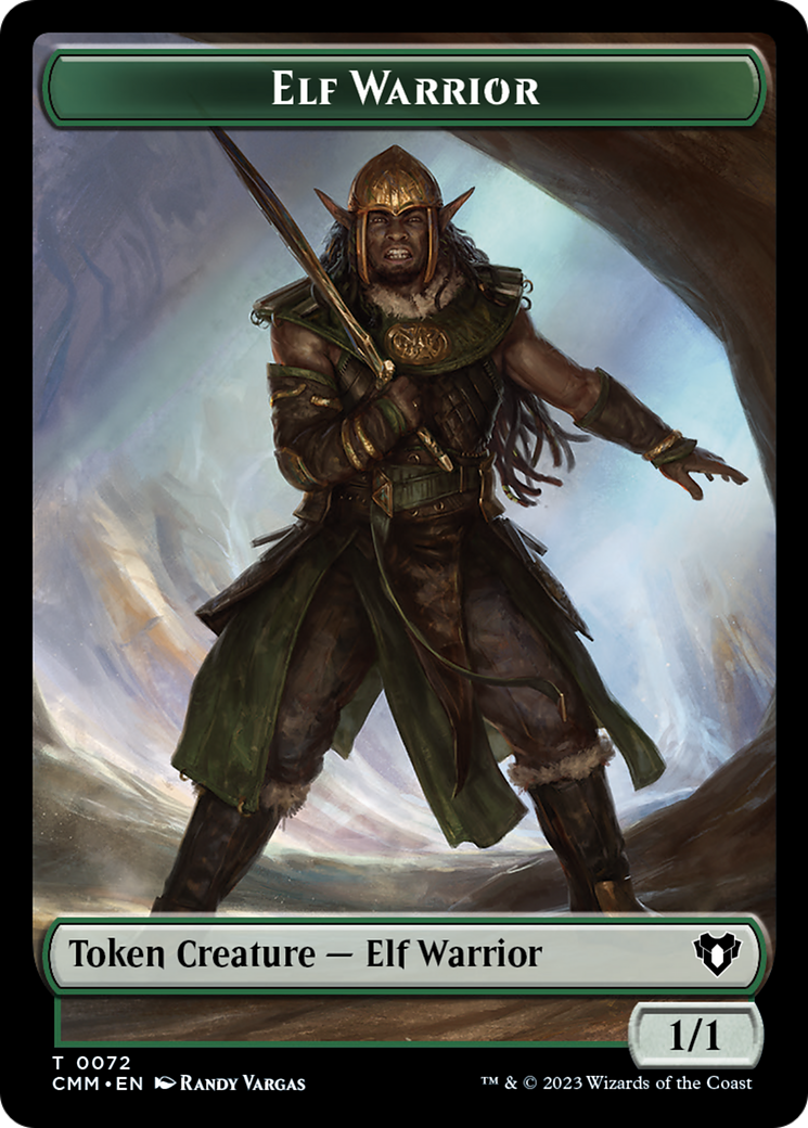 Elf Warrior // Cleric Double-Sided Token [Commander Masters Tokens] | RetroPlay Games