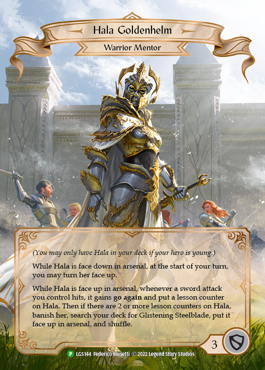 Hala Goldenhelm [LGS144] (Promo)  Rainbow Foil | RetroPlay Games