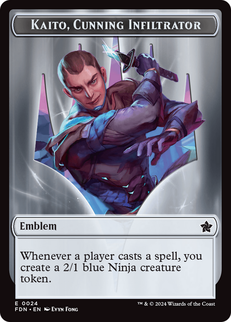 Emblem - Kaito, Cunning Infiltrator // Ninja Doubled-Sided Token [Foundations Tokens] | RetroPlay Games