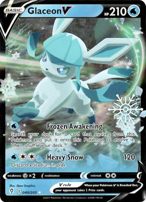 Glaceon V (040/203) (Holiday Calendar) [Sword & Shield: Evolving Skies] | RetroPlay Games