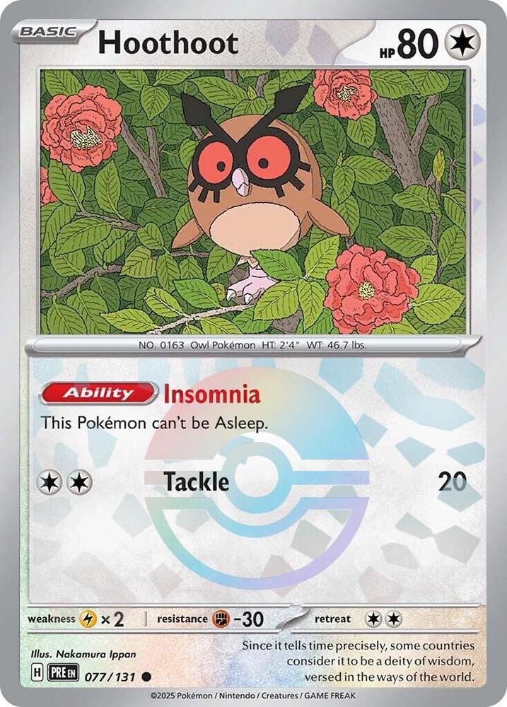 Hoothoot (077/131) (Poke Ball Pattern) [Scarlet & Violet: Prismatic Evolutions] | RetroPlay Games