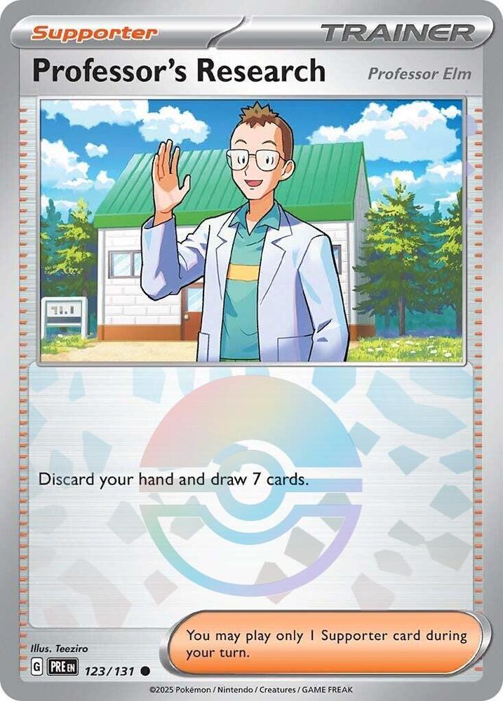 Professor's Research (123/131) [Professor Elm] (Poke Ball Pattern) [Scarlet & Violet: Prismatic Evolutions] | RetroPlay Games