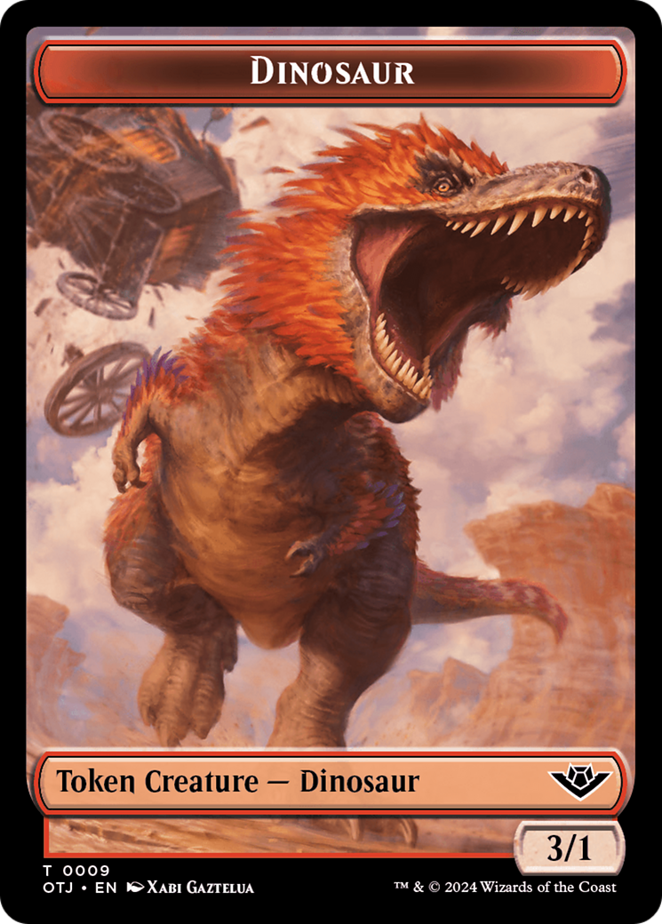 Treasure // Dinosaur Double-Sided Token [Outlaws of Thunder Junction Tokens] | RetroPlay Games