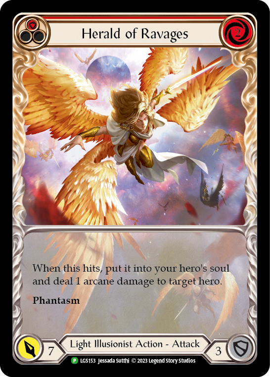 Herald of Ravages (Red) (Extended Art) [LGS153] (Promo)  Rainbow Foil | RetroPlay Games