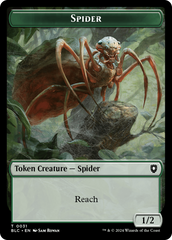 Spider // Blood Double-Sided Token [Bloomburrow Commander Tokens] | RetroPlay Games