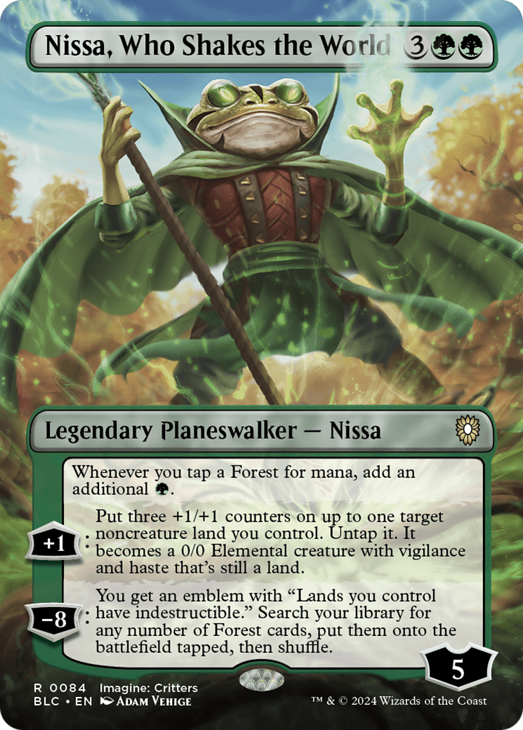 Nissa, Who Shakes the World (Borderless) [Bloomburrow Commander] | RetroPlay Games