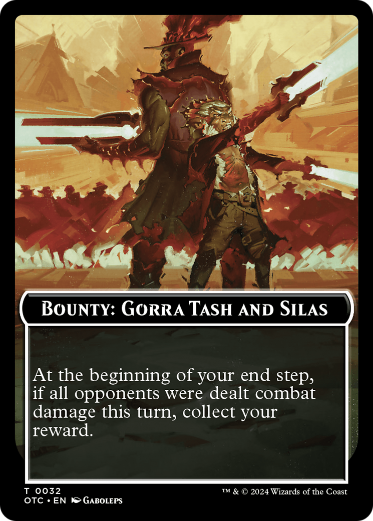 Bounty: Gorra Tash and Silas // Bounty Rules Double-Sided Token [Outlaws of Thunder Junction Commander Tokens] | RetroPlay Games