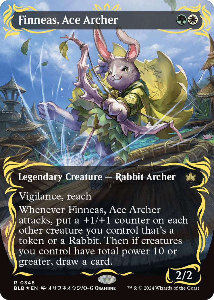 Finneas, Ace Archer (Borderless) (Raised Foil) [Bloomburrow] | RetroPlay Games