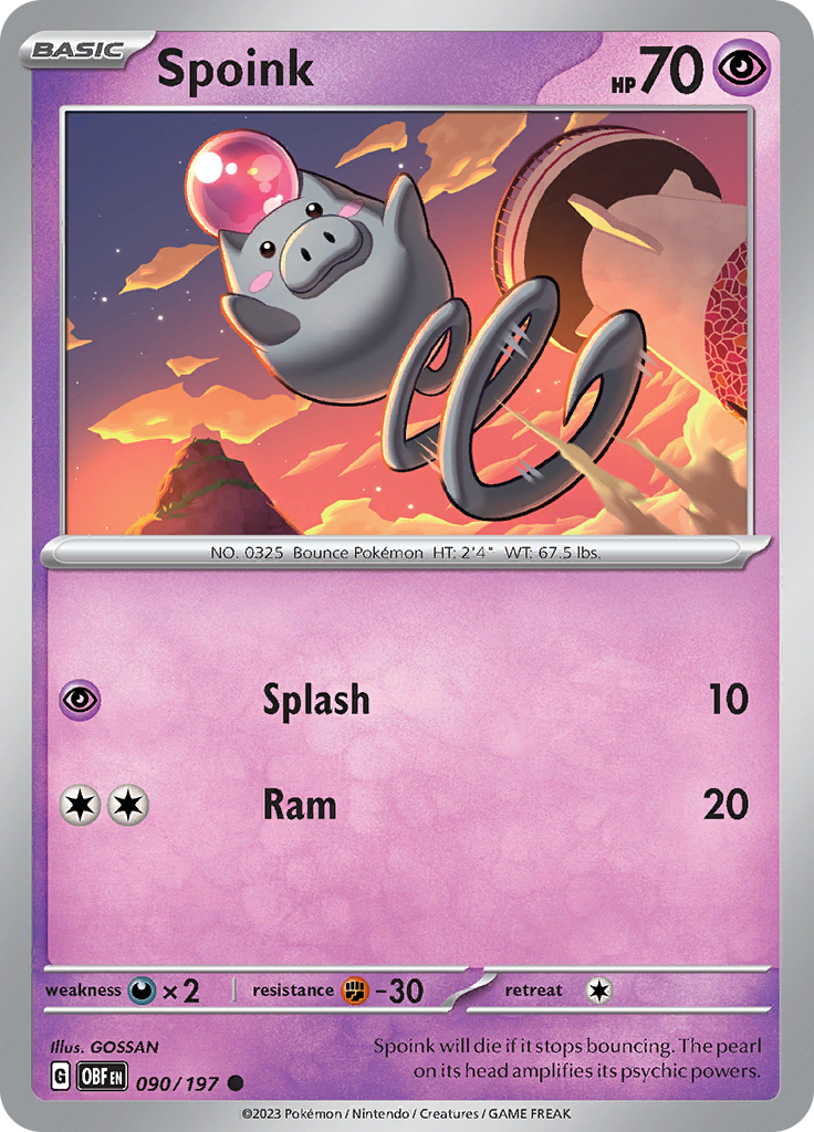 Spoink (090/197) [Scarlet & Violet: Obsidian Flames] | RetroPlay Games