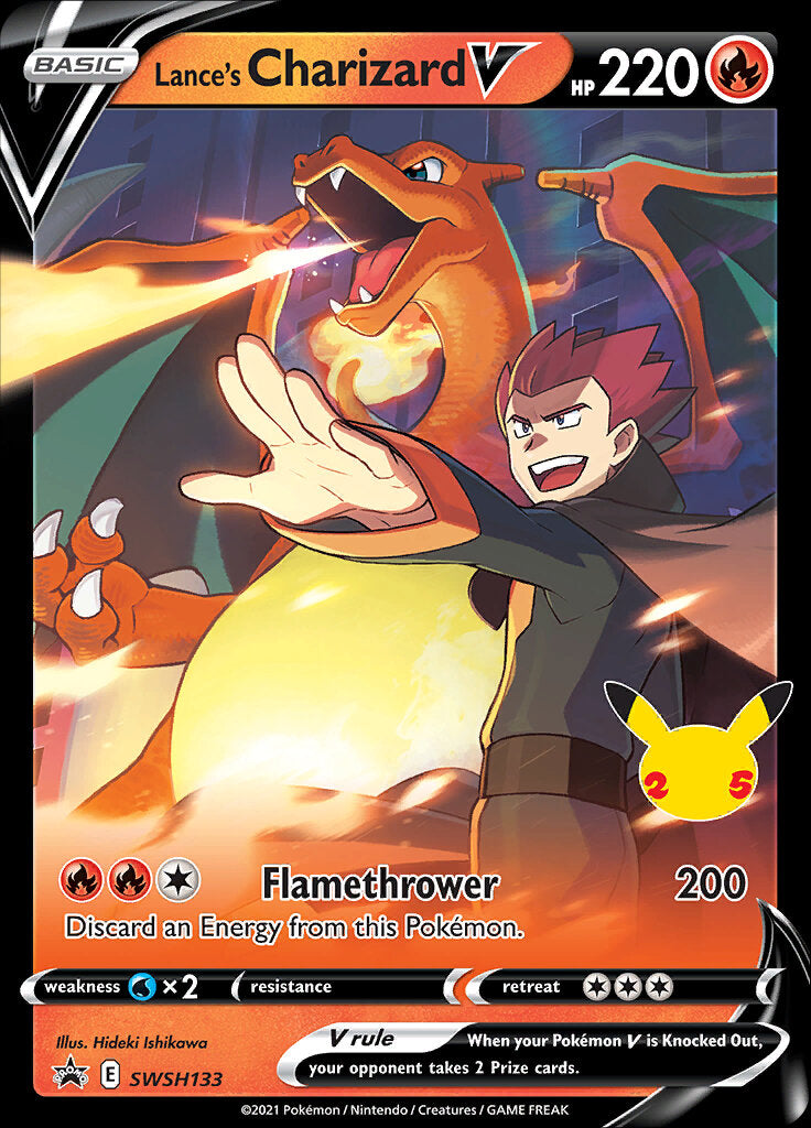 Lance's Charizard V (SWSH133) (Jumbo Card) [Sword & Shield: Black Star Promos] | RetroPlay Games