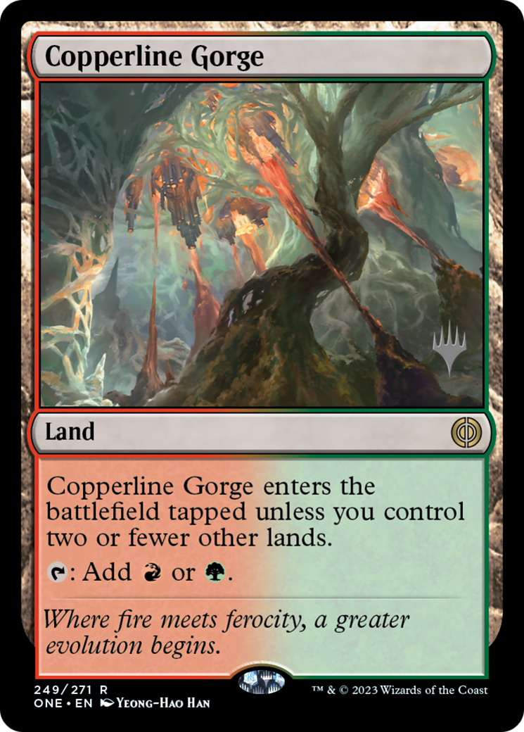 Copperline Gorge (Promo Pack) [Phyrexia: All Will Be One Promos] | RetroPlay Games