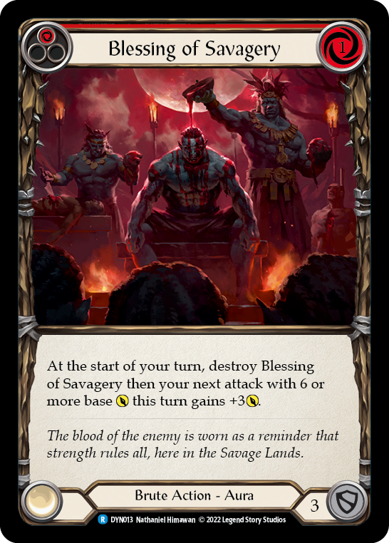 Blessing of Savagery (Red) [DYN013] (Dynasty)  Rainbow Foil | RetroPlay Games