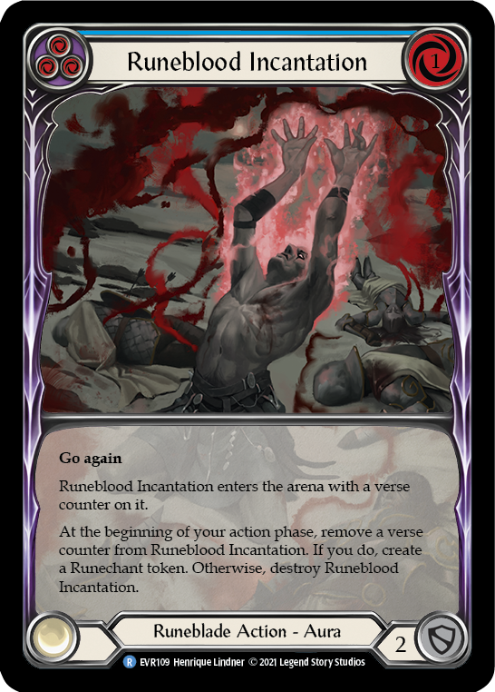 Runeblood Incantation (Blue) [EVR109] (Everfest)  1st Edition Extended Art Rainbow Foil | RetroPlay Games