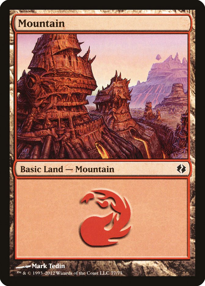 Mountain (77) [Duel Decks: Venser vs. Koth] | RetroPlay Games