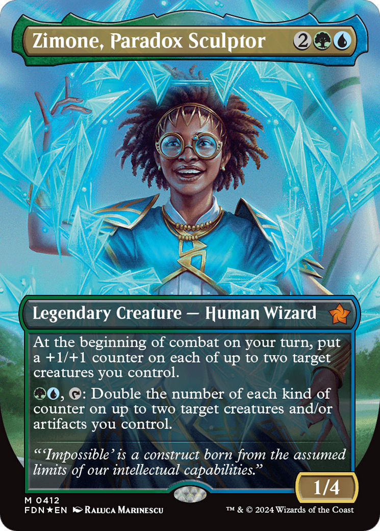 Zimone, Paradox Sculptor (Borderless) (Mana Foil) [Foundations] | RetroPlay Games