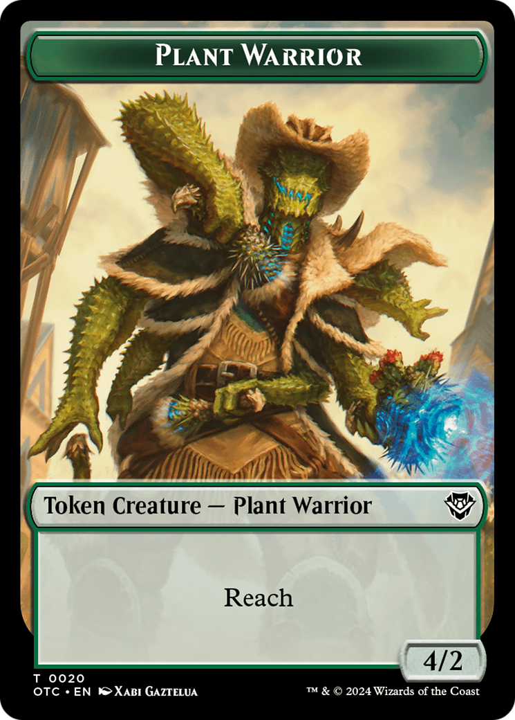 Plant Warrior // Plant Double-Sided Token [Outlaws of Thunder Junction Commander Tokens] | RetroPlay Games