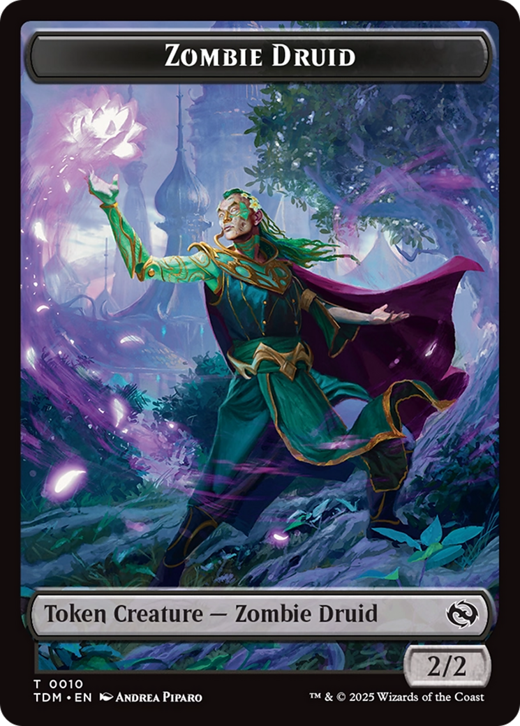 Treasure // Zombie Druid Double-Sided Token [Tarkir: Dragonstorm Tokens] | RetroPlay Games