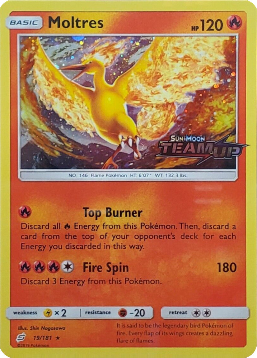 Moltres (19/181) (Stamped) [Sun & Moon: Team Up] | RetroPlay Games