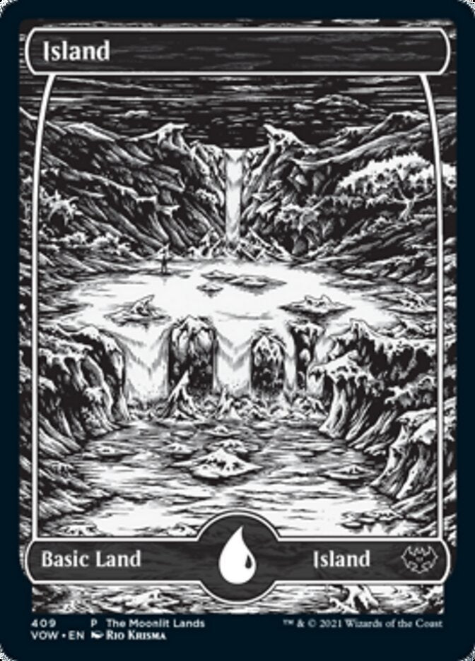 Island (The Moonlit Lands) (Foil Etched) [Innistrad: Crimson Vow Promos] | RetroPlay Games