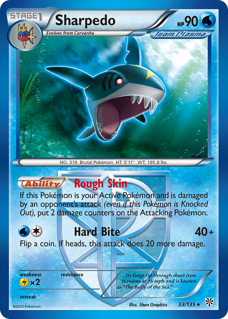 Sharpedo (33/135) [Black & White: Plasma Storm] | RetroPlay Games