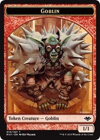 Goblin (010) // Serra the Benevolent Emblem (020) Double-Sided Token [Modern Horizons Tokens] | RetroPlay Games