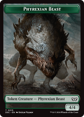 Phyrexian Beast //Manifest Double-Sided Token [Duskmourn: House of Horror Commander Tokens] | RetroPlay Games