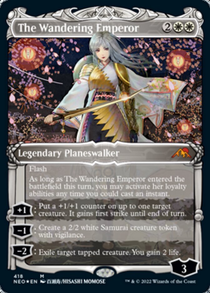 The Wandering Emperor (Showcase) (Foil Etched) [Kamigawa: Neon Dynasty] | RetroPlay Games