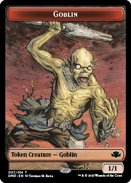 Goblin // Cat (008) Double-Sided Token [Dominaria Remastered Tokens] | RetroPlay Games