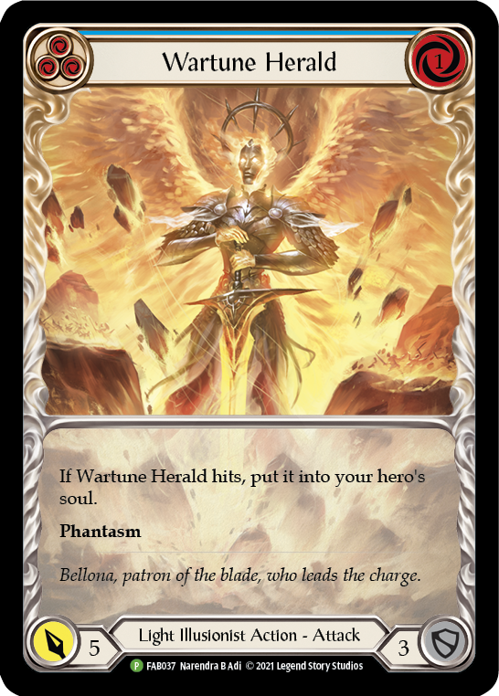 Wartune Herald (Blue Extended Art) [FAB037] (Promo)  Rainbow Foil | RetroPlay Games