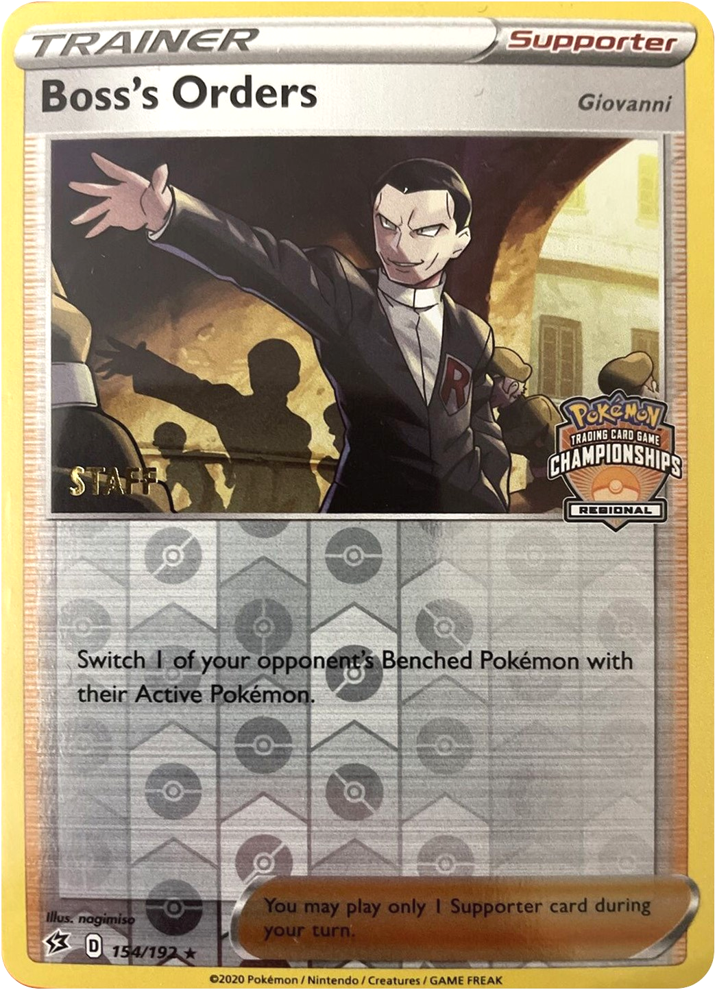 Boss's Orders (154/192) (Staff Regional Championships) [League & Championship Cards] | RetroPlay Games