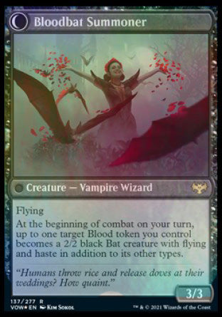 Voldaren Bloodcaster // Bloodbat Summoner [Innistrad: Crimson Vow Prerelease Promos] | RetroPlay Games