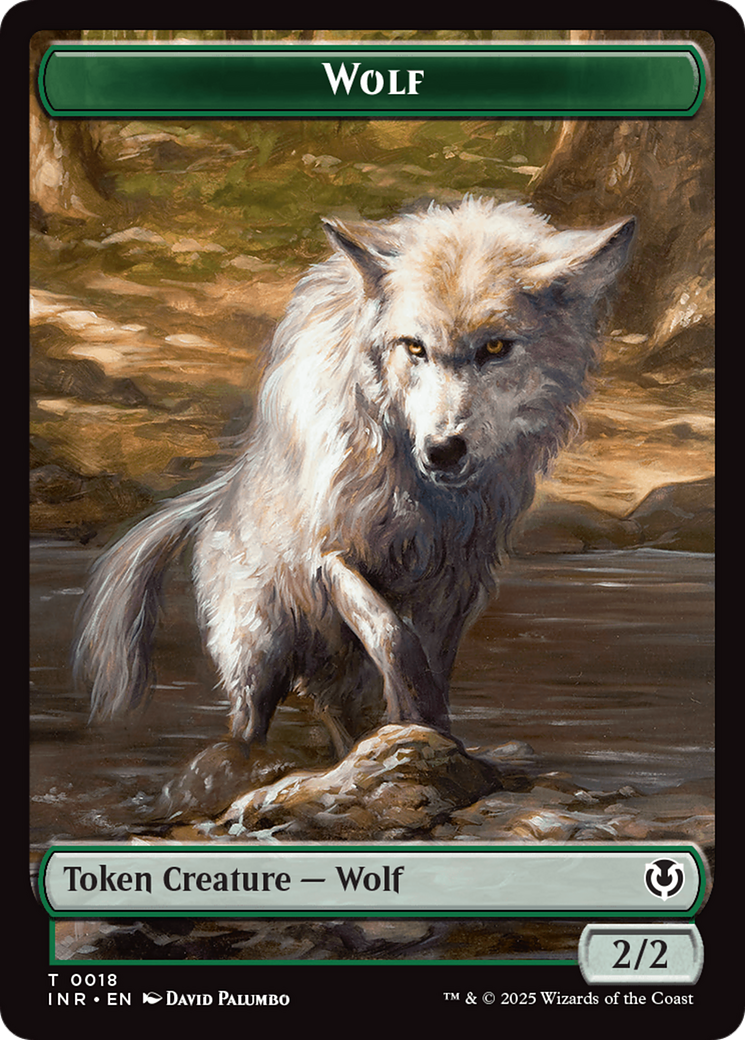 Wolf (0018) // Emblem - Arlinn, Embraces by the Moon Double-Sided Token [Innistrad Remastered Tokens] | RetroPlay Games