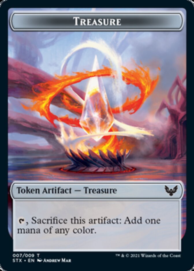 Fractal // Treasure Double-Sided Token [Strixhaven: School of Mages Tokens] | RetroPlay Games