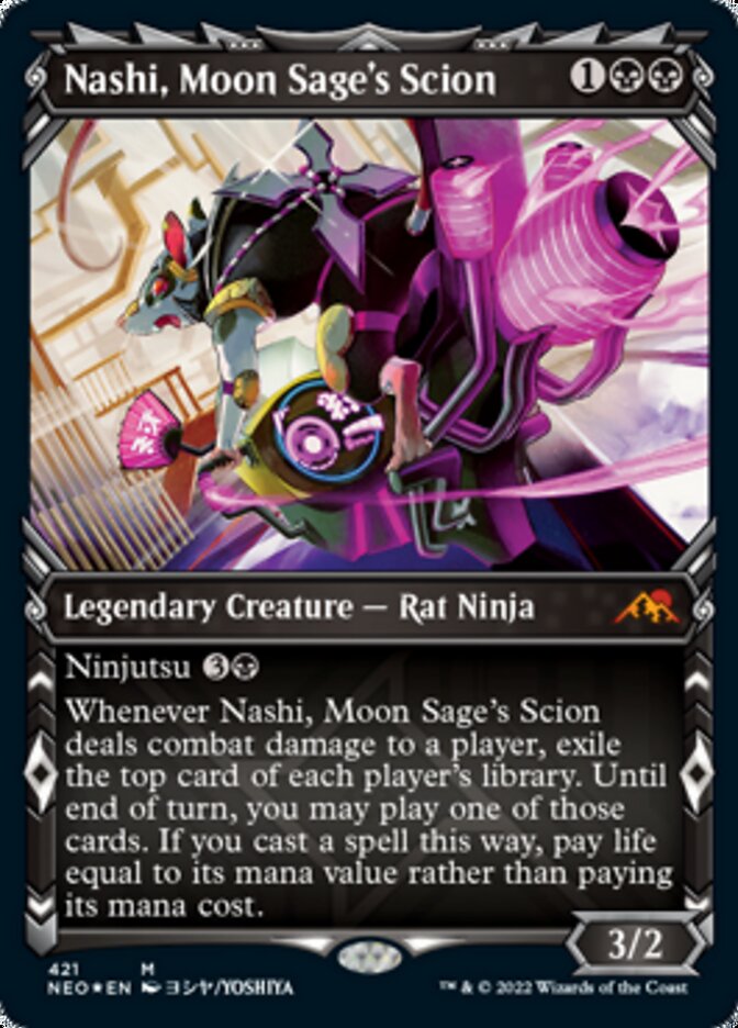 Nashi, Moon Sage's Scion (Showcase) (Foil Etched) [Kamigawa: Neon Dynasty] | RetroPlay Games