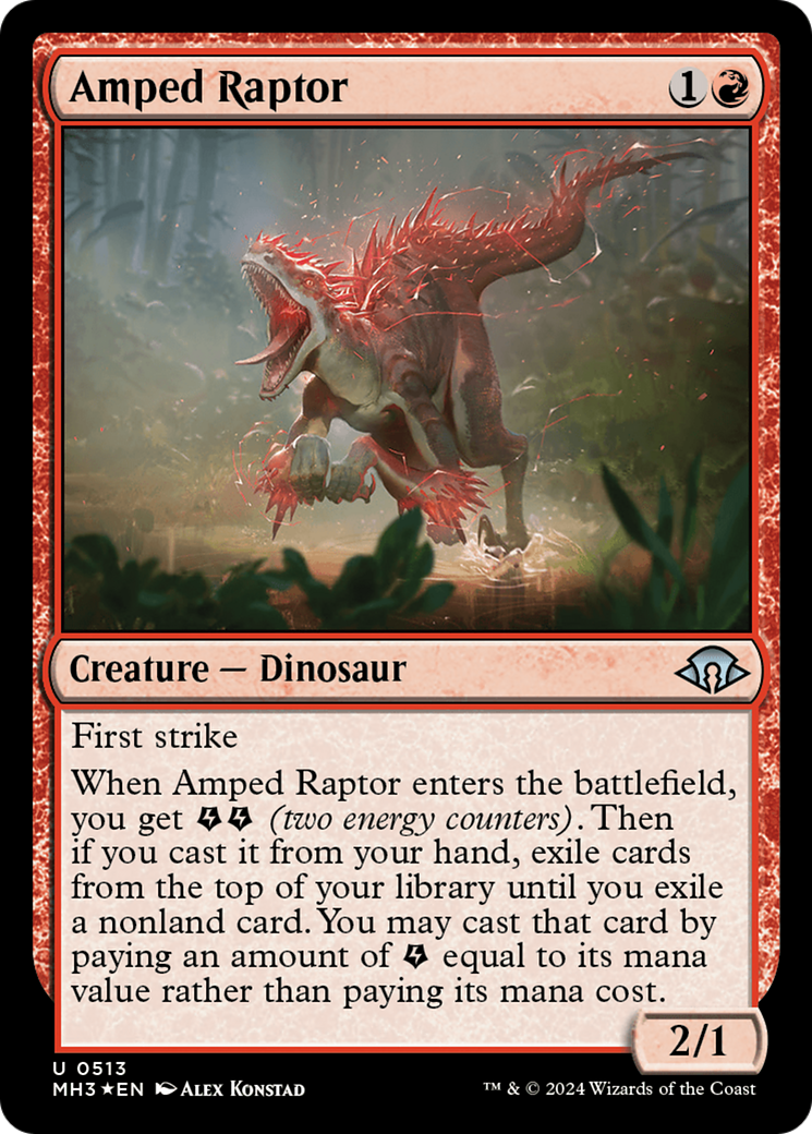 Amped Raptor (Ripple Foil) [Modern Horizons 3] | RetroPlay Games