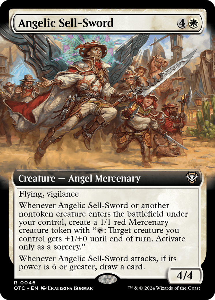 Angelic Sell-Sword (Extended Art) [Outlaws of Thunder Junction Commander] | RetroPlay Games