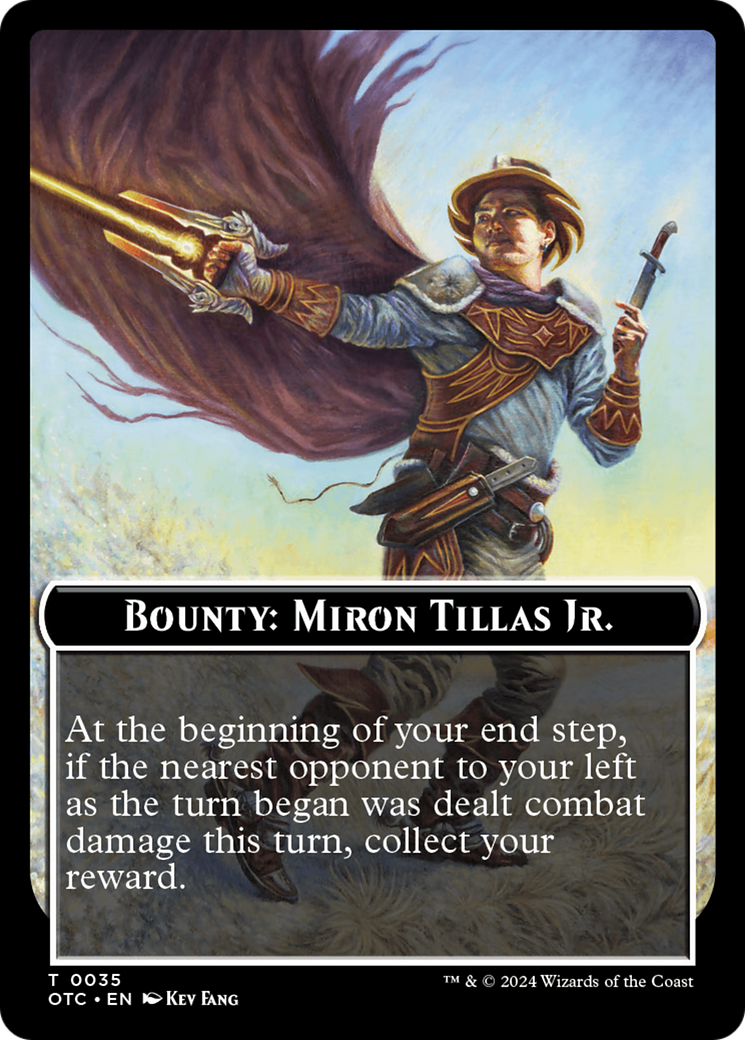 Bounty: Miron Tillas Jr. // Bounty Rules Double-Sided Token [Outlaws of Thunder Junction Commander Tokens] | RetroPlay Games