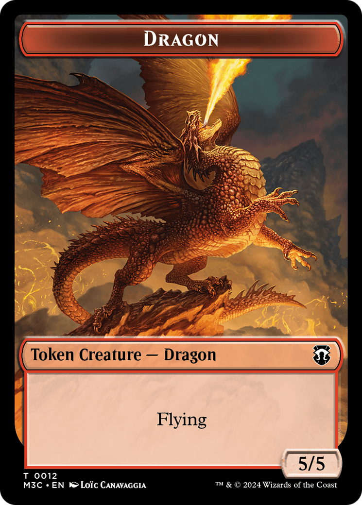 Shapeshifter (0008) (Ripple Foil) // Dragon Double-Sided Token [Modern Horizons 3 Commander Tokens] | RetroPlay Games