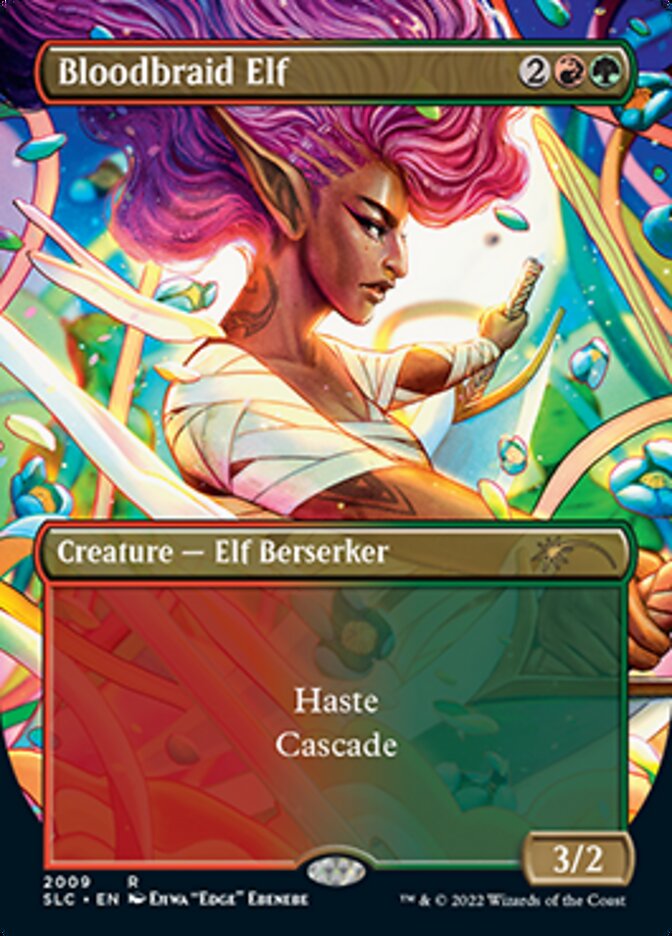 Bloodbraid Elf (Borderless Alternate Art) [Secret Lair Countdown Kit] | RetroPlay Games