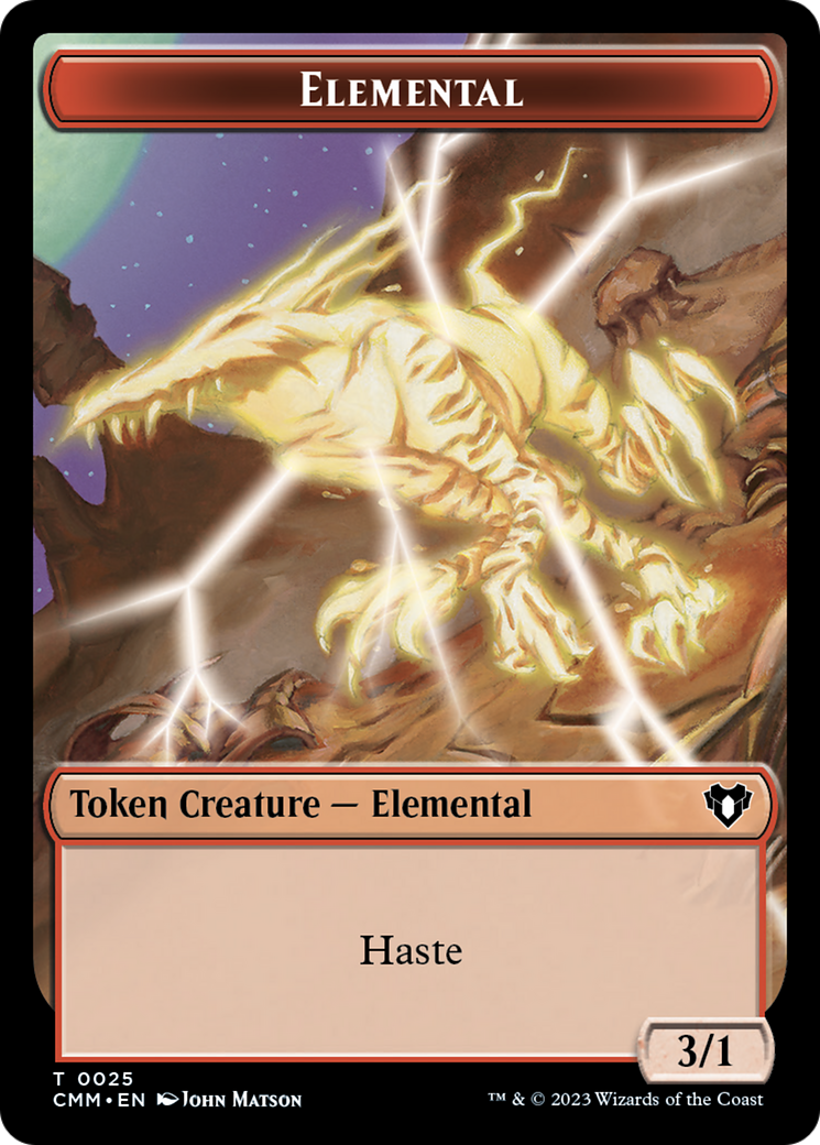 Human Soldier // Elemental (0025) Double-Sided Token [Commander Masters Tokens] | RetroPlay Games