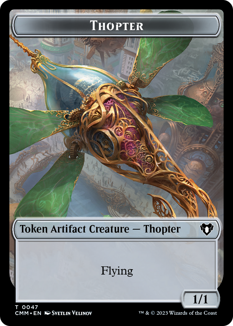 Thopter // Dragon (0020) Double-Sided Token [Commander Masters Tokens] | RetroPlay Games