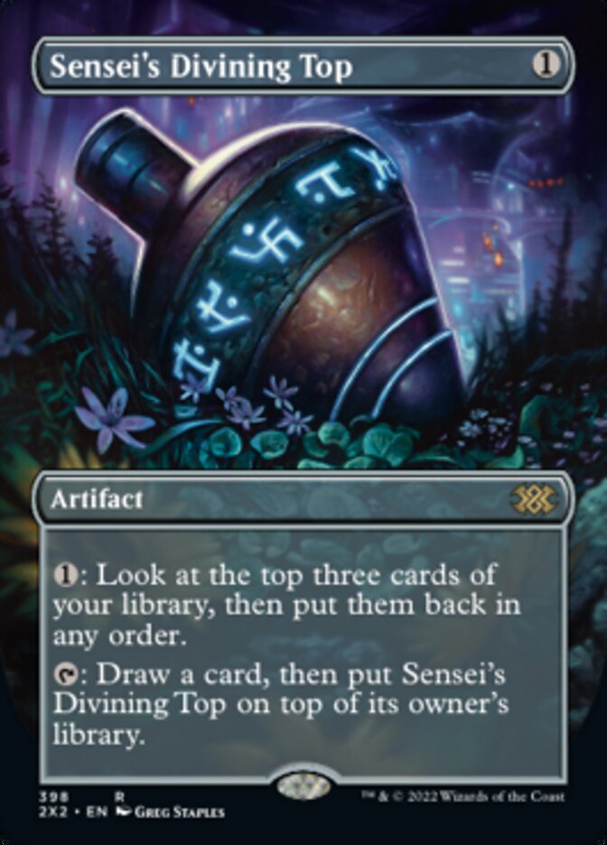 Sensei's Divining Top (Borderless Alternate Art) [Double Masters 2022] | RetroPlay Games