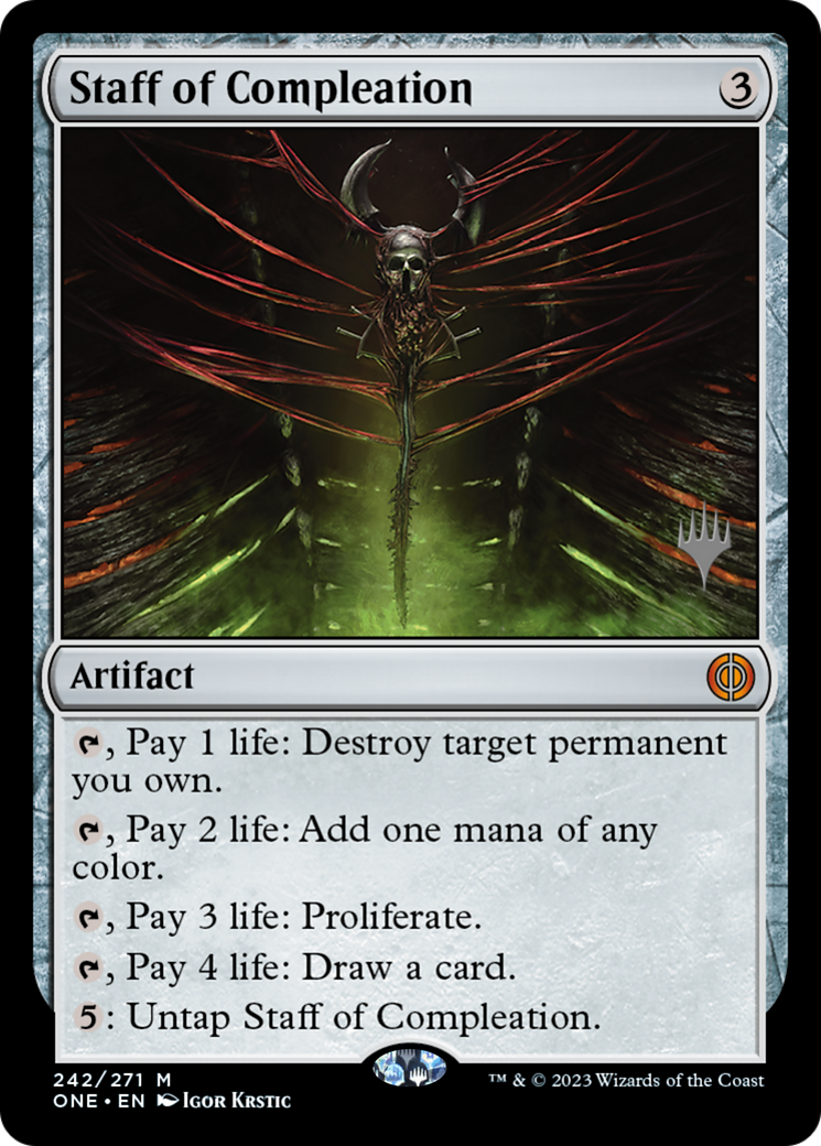 Staff of Compleation (Promo Pack) [Phyrexia: All Will Be One Promos] | RetroPlay Games